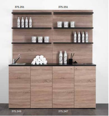 Mobile di servizio laminato nero e oak Xanitalia